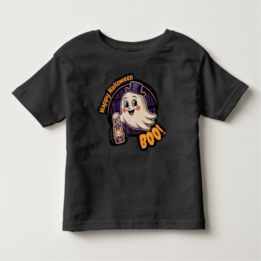 Happy Halloween Ghost – Cute Boo Lantern Spirit 👻 トドラーTシャツ (正面)