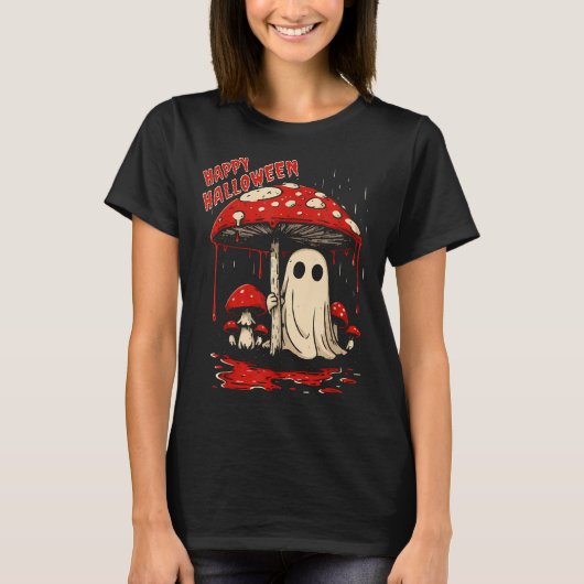 Happy Halloween Ghost Tシャツ (正面)