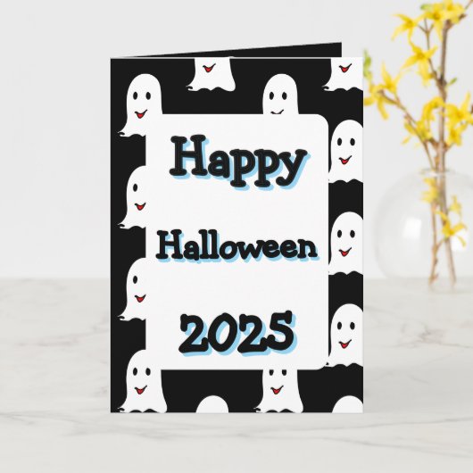Happy Halloween gift greeting card 2025 カード (黄色い花)
