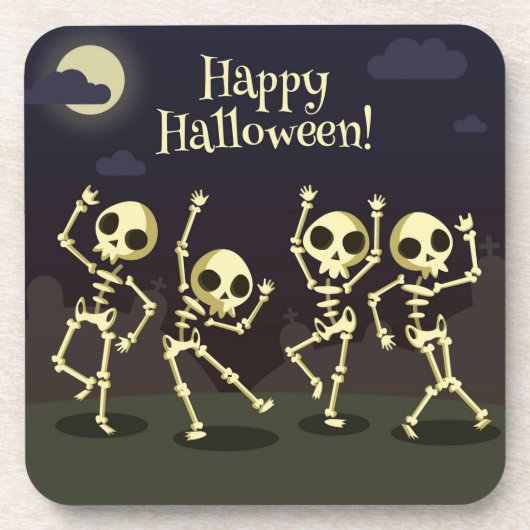 Happy Halloween - Happy Skeletons コースター (正面)