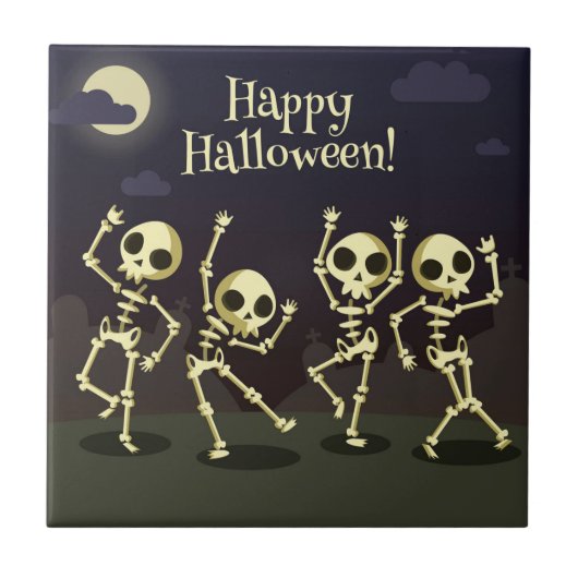 Happy Halloween - Happy Skeletons タイル (正面)