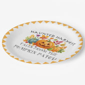 Happy Halloween Harvest Pumpkins ペーパープレート (アングル)