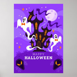 Happy Halloween Haunted House and Ghost ポスター