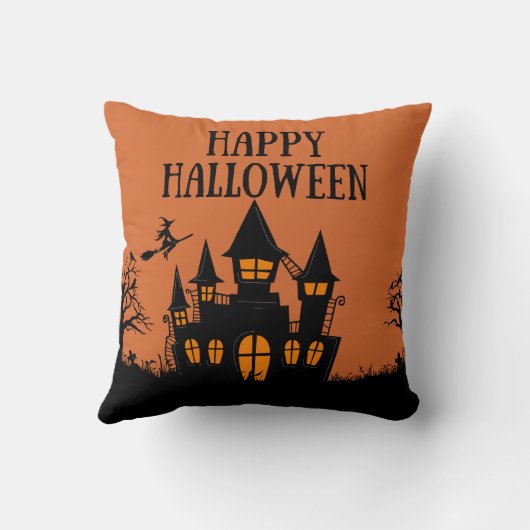 Happy Halloween Haunted House Fun Decoration クッション (裏面)