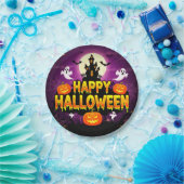 Happy Halloween Haunted House PartyPaper Plate ペーパープレート (パーティー)