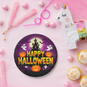 Happy Halloween Haunted House PartyPaper Plate ペーパープレート (パーティー)