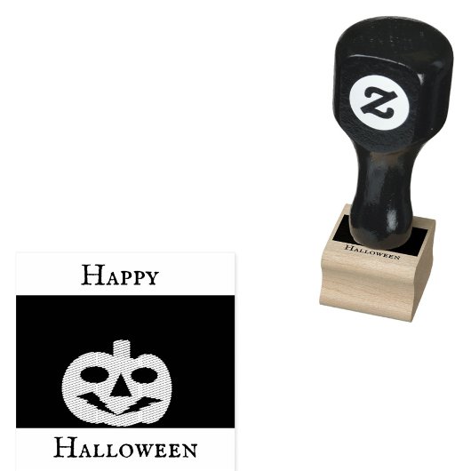 Happy Halloween Jack-o’-lantern Rubber Stamp ラバースタンプ