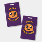 Happy Halloween Kawaii Pumpkin Spooky Cuteness バッジ (正面＆裏面)