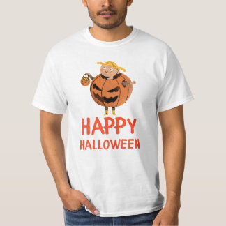 Happy Halloween Kid in Pumpkin Costume T-Shirt Tシャツ