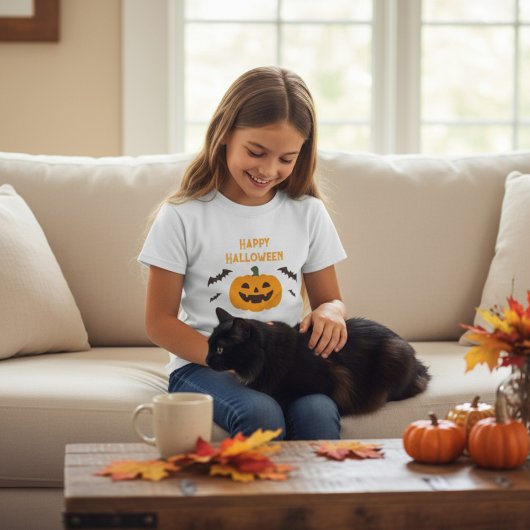 Happy Halloween Kids Pumpkin T-Shirt Tシャツ