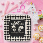 Happy Halloween Laughing Skulls Paper Plate ペーパープレート (パーティー)