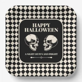 Happy Halloween Laughing Skulls Paper Plate ペーパープレート