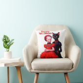 Happy Halloween Little Witch And Her Black Cat クッション (椅子)