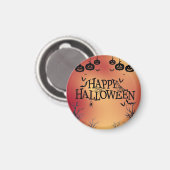 Happy Halloween Magnet Orange マグネット (正面/裏面)