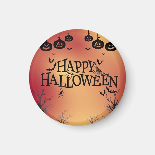 Happy Halloween Magnet Orange マグネット (正面)