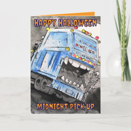 Happy Halloween Midnight Pick Up Truck カード