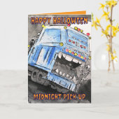 Happy Halloween Midnight Pick Up Truck カード (黄色い花)