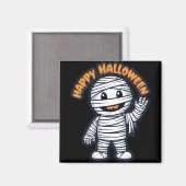 Happy Halloween momie sympathique マグネット (正面/裏面)