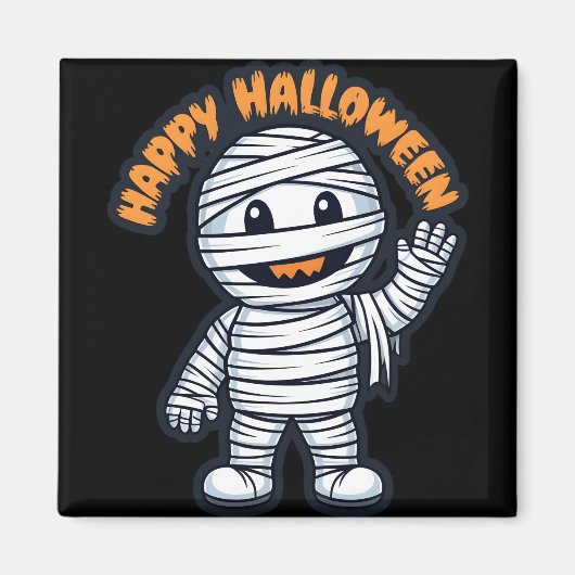 Happy Halloween momie sympathique マグネット (正面)