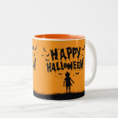 Happy Halloween:Mug with Mysterious Silhouette ツートーンマグカップ (正面右)