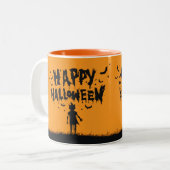 Happy Halloween:Mug with Mysterious Silhouette ツートーンマグカップ (正面左)