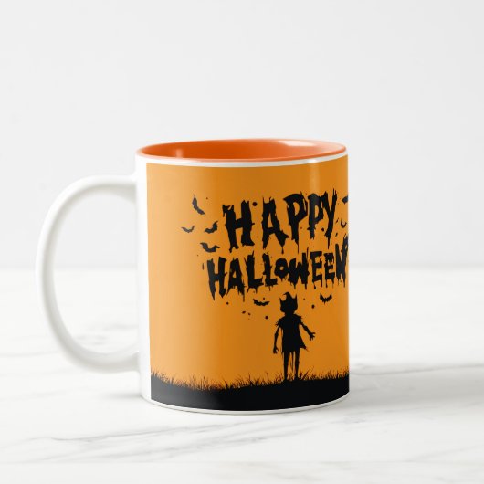 Happy Halloween:Mug with Mysterious Silhouette ツートーンマグカップ (左)