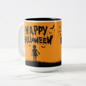 Happy Halloween:Mug with Mysterious Silhouette ツートーンマグカップ (正面左)