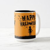Happy Halloween:Mug with Mysterious Silhouette ツートーンマグカップ (正面右)