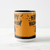 Happy Halloween:Mug with Mysterious Silhouette ツートーンマグカップ (中央)