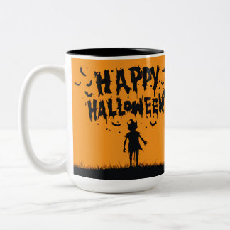Happy Halloween:Mug with Mysterious Silhouette ツートーンマグカップ