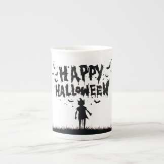 Happy Halloween:Mug with Mysterious Silhouette ボーンチャイナマグカップ