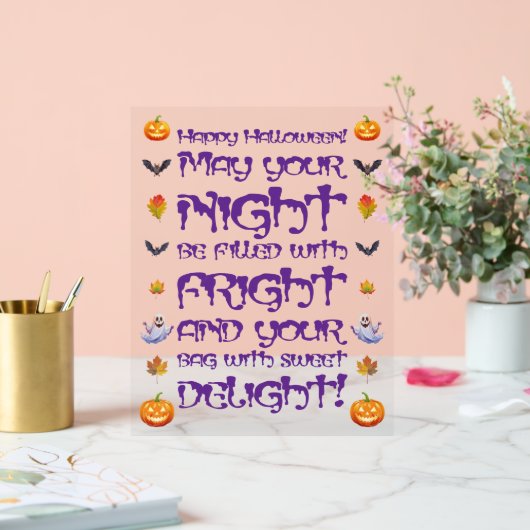 Happy Halloween Night Of Fright アクリルサイン (ウェディング)