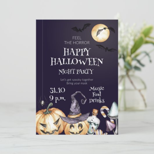 Happy Halloween Night Party Invitation 招待状 (スタンド正面)