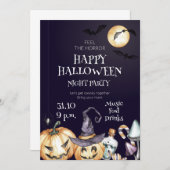 Happy Halloween Night Party Invitation 招待状 (正面/裏面)