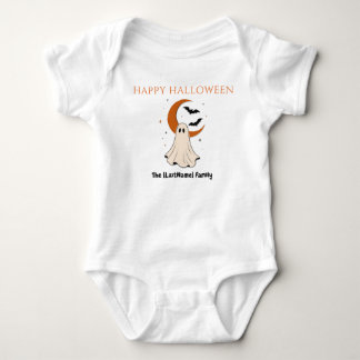 Happy Halloween / Noche de Brujas Minimalista ベビーボディスーツ