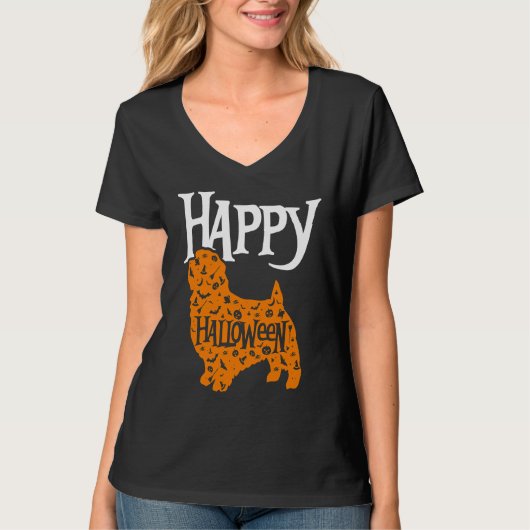 Happy Halloween Norfolk Terrier Tシャツ (正面)