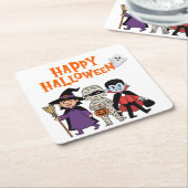 Happy Halloween Paper Coaster スクエアペーパーコースター (アングル)