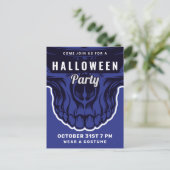 Happy Halloween |  Party Invitation Blue Skeleton ポストカード (スタンド正面)