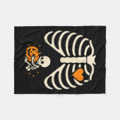 Happy Halloween Pregnant Baby Skeleton Spooky Seas フリースブランケット (正面(横))