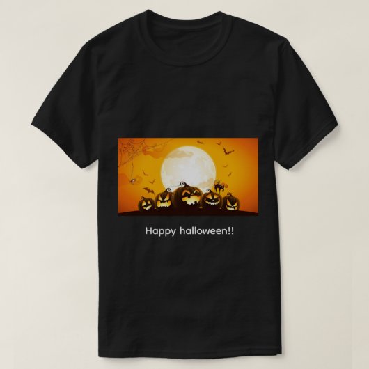 Happy Halloween Pumkins T-Shirt Tシャツ (デザイン正面)