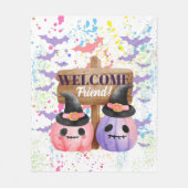 Happy halloween pumpkin フリースブランケット (正面)