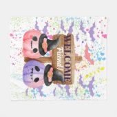 Happy halloween pumpkin フリースブランケット (正面(横))