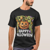 Happy Halloween Pumpkin Illustration with Candy  Tシャツ (正面)