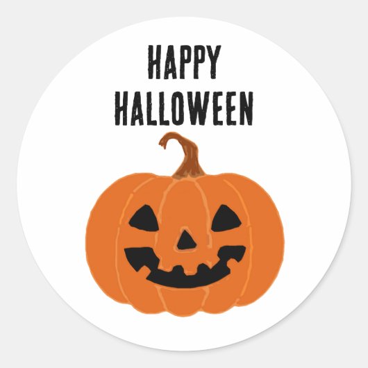 Happy Halloween Pumpkin Jackolantern Stickers ラウンドシール (正面)