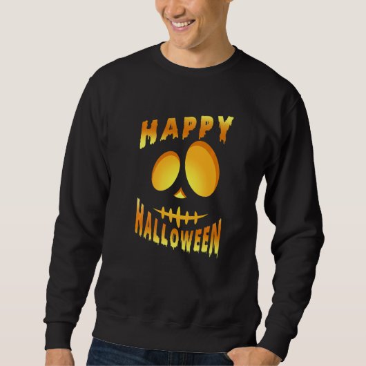 Happy Halloween Pumpkin Scary Face スウェットシャツ (正面)