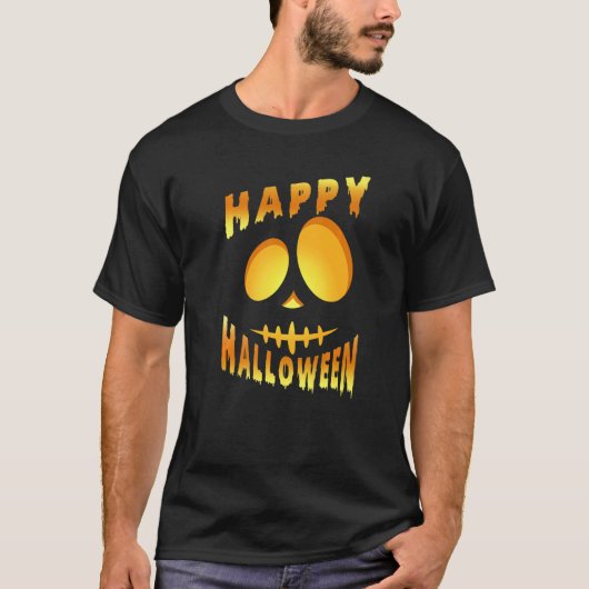 Happy Halloween Pumpkin Scary Face Tシャツ (正面)