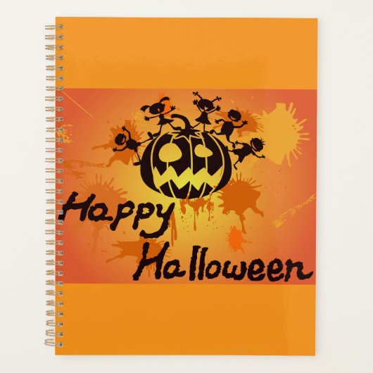 Happy Halloween Pumpkin Silhouette Illustration プランナー手帳 (正面)