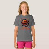 Happy Halloween Pumpkin Smashing Through T-Shirt Tシャツ (正面フル)