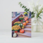 Happy Halloween Pumpkin Stairs New York Postcard ポストカード (スタンド正面)