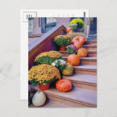 Happy Halloween Pumpkin Stairs New York Postcard ポストカード (正面/裏面)